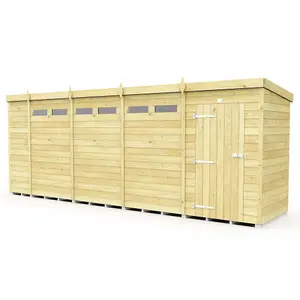 DIY Sheds 18x4 Pent Security Shed - Single Door