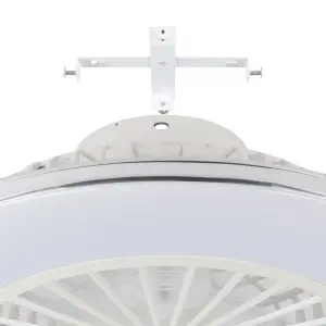 EGLO Lovisca White/Silver Ceiling Fan With Light