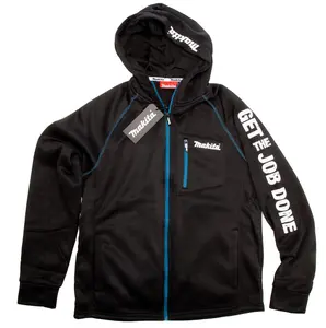 Makita LXT Black Zip Sports Hoodie Jacket Polar Tec Get Job Done - Medium