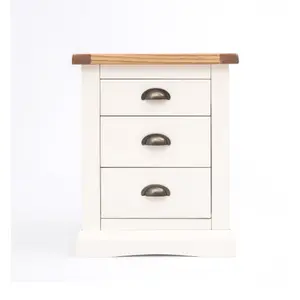 Cosenza 3 Drawer Bedside Table Brass Cup Handle