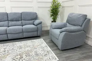 PS Global 3+2+1 Manual Reclining Phoenix Sofa (Grey)