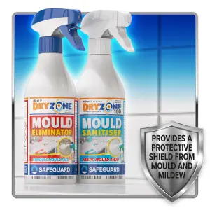 Dryzone Mould Remover and Prevention Kit (3 x 450ml Spray) Dual-Action solution, Fast-Acting eliminates mould and prevent regrowth