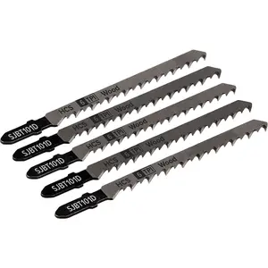 5 Pack of 100mm Hardwood Jigsaw Blades - 6 TPI Precision Cutting Set