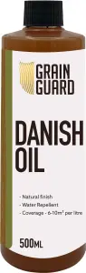 GRAIN GUARD Danish Oil - Seals & Protects with Satin Finish - Water Repellent - 500ml