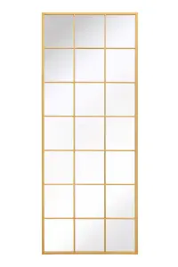 MirrorOutlet - The Genestra - Gold Modern Window Garden Wall Mirror 79" x 31" (200 x 80 cm)