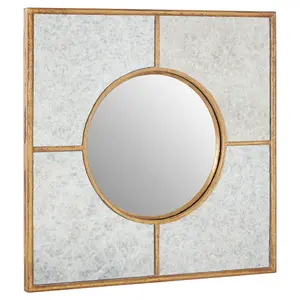 Interiors by Premier Zariah Gold Finish Art Deco Wall Mirror