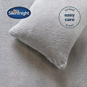 Silentnight Cosy Teddy Fleece Duvet Set Silver / Single - 1 Pillowcase (45 x 80 cm)