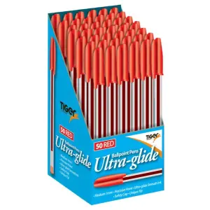 Tiger Ballpoint Pen (Pack of 50) Red (One Size)