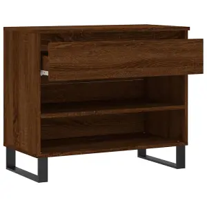 Berkfield Shoe Cabinet Brown Oak 70x36x60 cm Engineered Wood