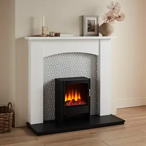 Focal Point Nebraska White & black MDF Fireplace surround set