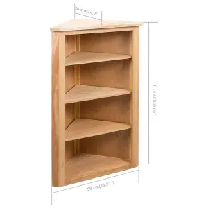 Berkfield Corner Shelf 59x36x100 cm Solid Oak Wood