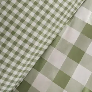 Gingham Duvet Cover Reversible Bedding Set, Sage - Double