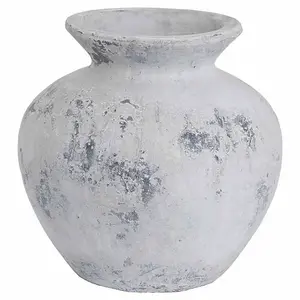 Darcy Antique White Vase - Ceramic - L31 x W31 x H30 cm - Stone