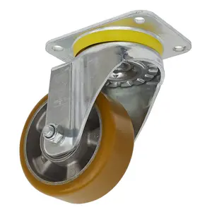 Sealey Castor Wheel 125mm Plate Swivel 500kg Load Capacity Aluminium SCW5125SP