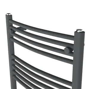 Rinse Curved Bathroom Heated Towel Rail Warmer Radiator Central Heating Anthracite - 1800x600mm