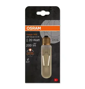 Osram LED Filament Tubular 2.5W E27 Vintage 1906 Extra Warm White Gold (3 Pack)