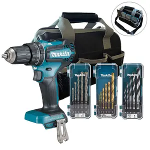 Makita DHP485Z 18V LXT Brushless Combi Hammer Drill Bare + Bag + 16PC Bit Set