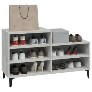 Berkfield Shoe Cabinet Concrete Grey 102x36x60 cm Engineered Wood