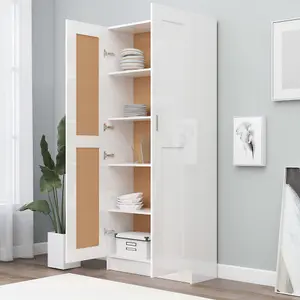 Berkfield Book Cabinet High Gloss White 82.5x30.5x185.5 cm Engineered Wood