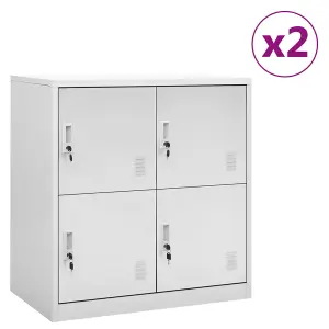 Berkfield Locker Cabinets 2 pcs Light Grey 90x45x92.5 cm Steel