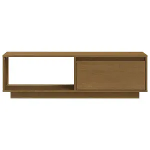 Berkfield TV Cabinet Honey Brown 110x30x33.5 cm Solid Pinewood