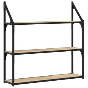 3 Piece Floating Shelf Sonoma Oak / 78.5 cm H x 31.5 cm W x 21 cm D