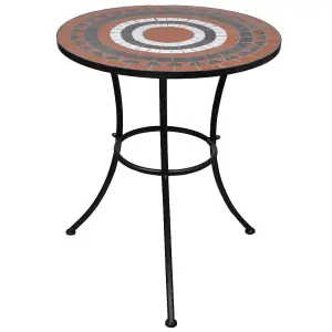 Berkfield Bistro Table Terracotta and White 60 cm Mosaic