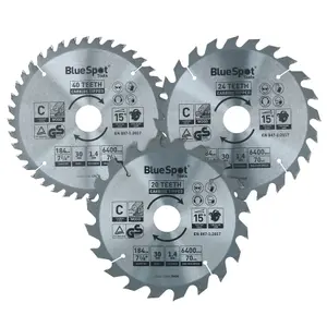 Circular Saw Blade 184mm x 30mm 24 48 60 teeth TCT Cutting Disc Wood 3pc