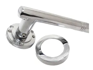 Door Handles T Bar Cossima Straight Lever on Rose Latch - Chrome 125mm