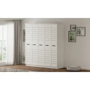 VENICE  5 Door Wardrobe, White