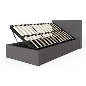 GFW Side Lift Ottoman Bed 90cm Single Grey