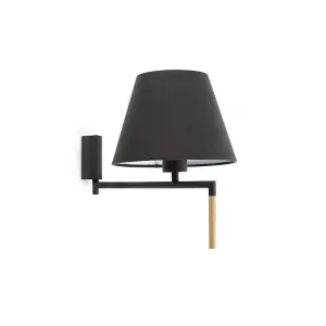 Luminosa Ron Wall Light with Shade Black, E27