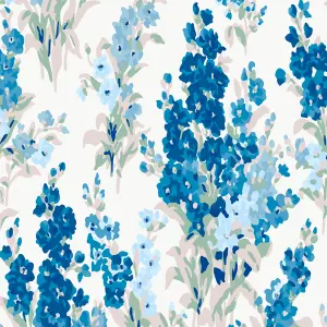 Laura Ashley Stocks Blue Sky Floral Smooth Wallpaper Sample