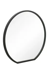 MirrorOutlet The Circulus Black Framed Flat Bottom Circular Garden Wall Mirror 84CM X 80CM