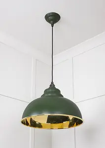 Smooth Brass Harborne Pendant in Heath