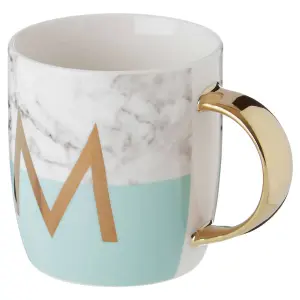 Maison by Premier Mimo Pastel Green M Letter Monogram Mug