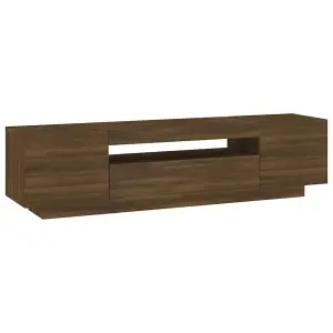 vidaXL TV Cabinet with LED Lights Brown Oak 160x35x40 cm