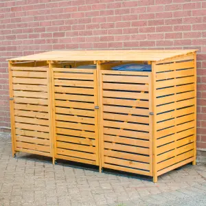 KCT Wooden Wheelie Bin Store Outdoor Storage - Triple ( 3 x 240L)