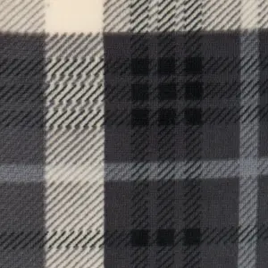 Tartan Check Cushion Covers 2 Pack Filled Flannel Fleece Set, 45 x 45cm - Grey