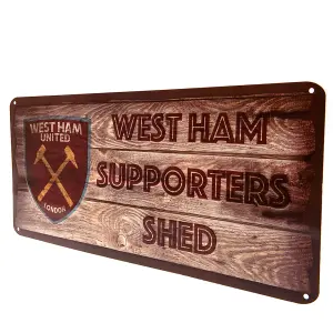 West Ham United FC Supporters Shed Plaque Brown (One Size)