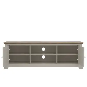 GFW Salcombe 2 Door TV Unit Light Grey