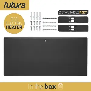 Futura Electric Radiator Panel Heater 2000W Eco Grey Wall Mounted & Freestanding Thermostat & Timer Lot 20