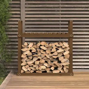 Berkfield Firewood Rack Honey Brown 110x35x108.5 cm Solid Wood Pine