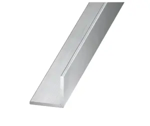 CQFD Gris Silver effect Aluminium Equal L-shaped Angle profile, (L)2.5m (W)15mm (D)15mm (T)1.5mm