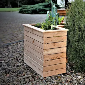 Marta Larch timber deep Trough planter 1220x420mm