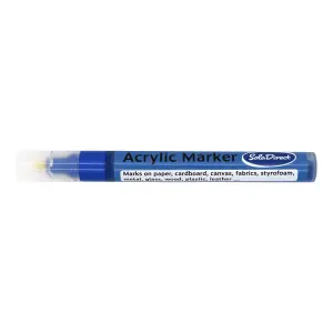 Acrylic Paint Marker Pen Permanent for Stone Leather Fabric Plastic (Metallic Blue)