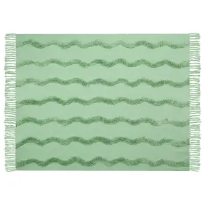 Blanket KHARI Cotton 125 x 150 cm Light Green