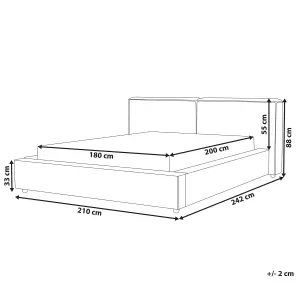 Corduroy EU Super King Size Bed Beige LINARDS