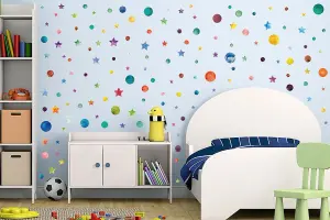 Walplus Combo Kids - Watercolour Universe Wall Sticker PVC