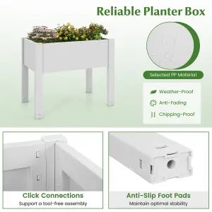 Costway Raised Bed Grow Box 53L Self-Watering Planter Box Stand w/ Water Level Monitor